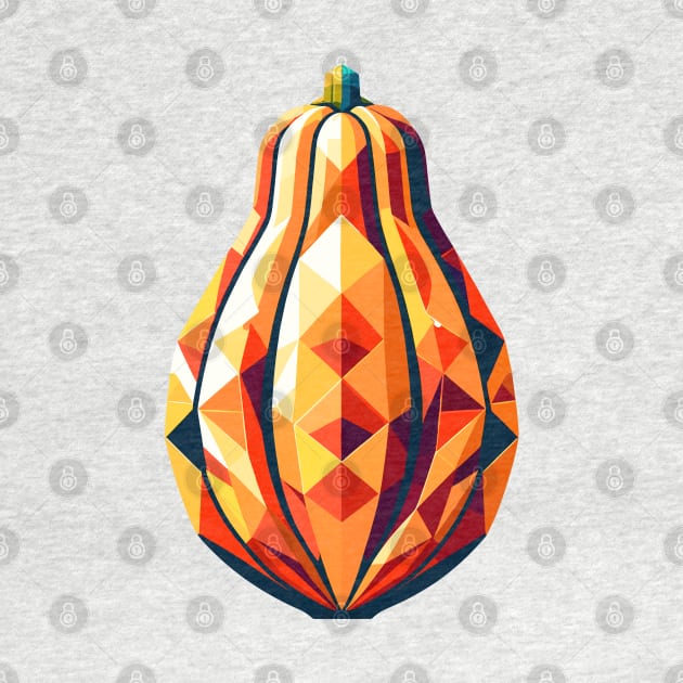 Polygonal Papaya Essence: Tropical Artwork by AmandaOlsenDesigns